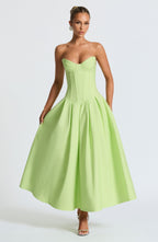 Salma Midi Dress - Lime - Napalia