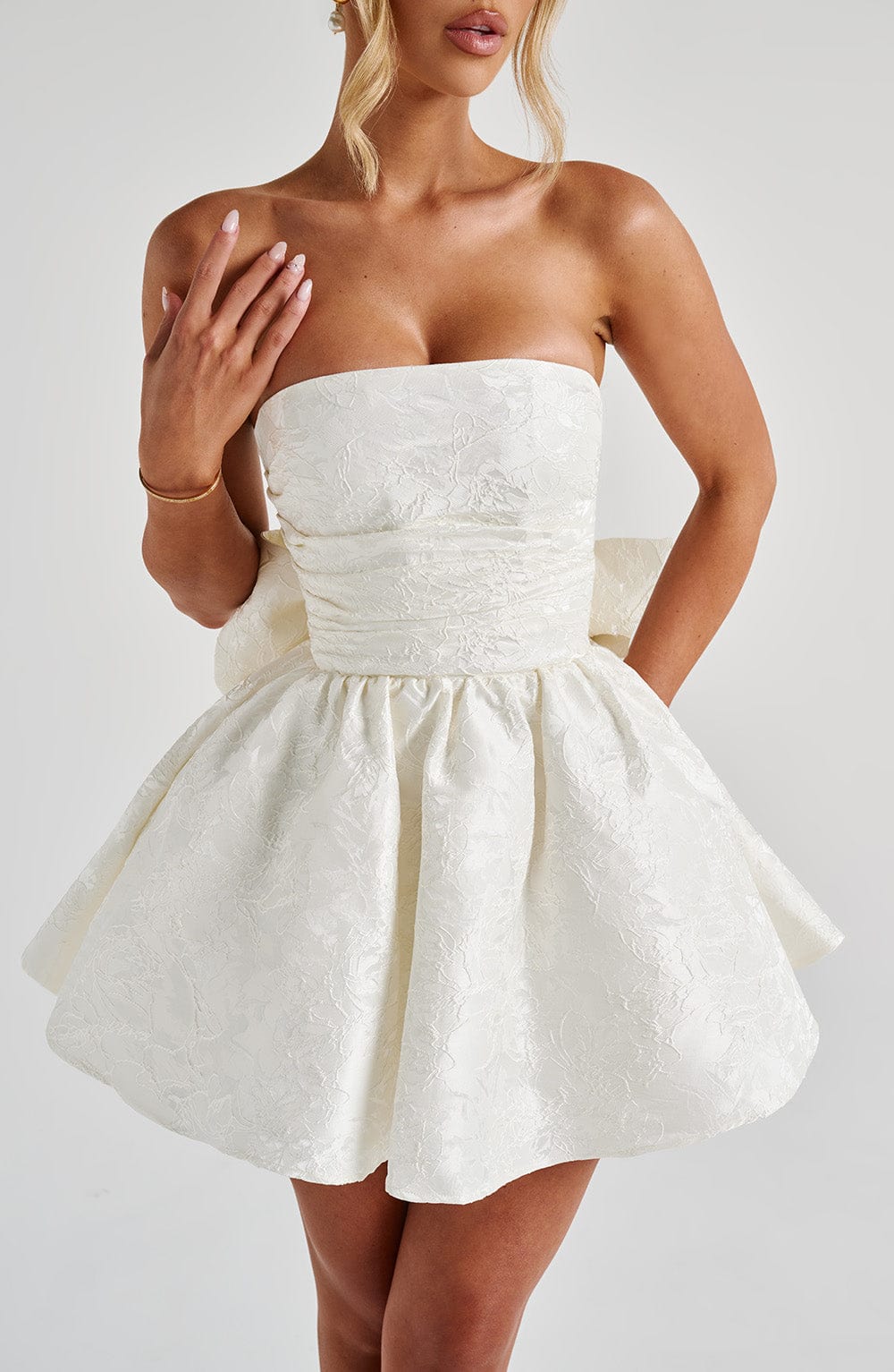Salome Mini Dress - Ivory - Napalia