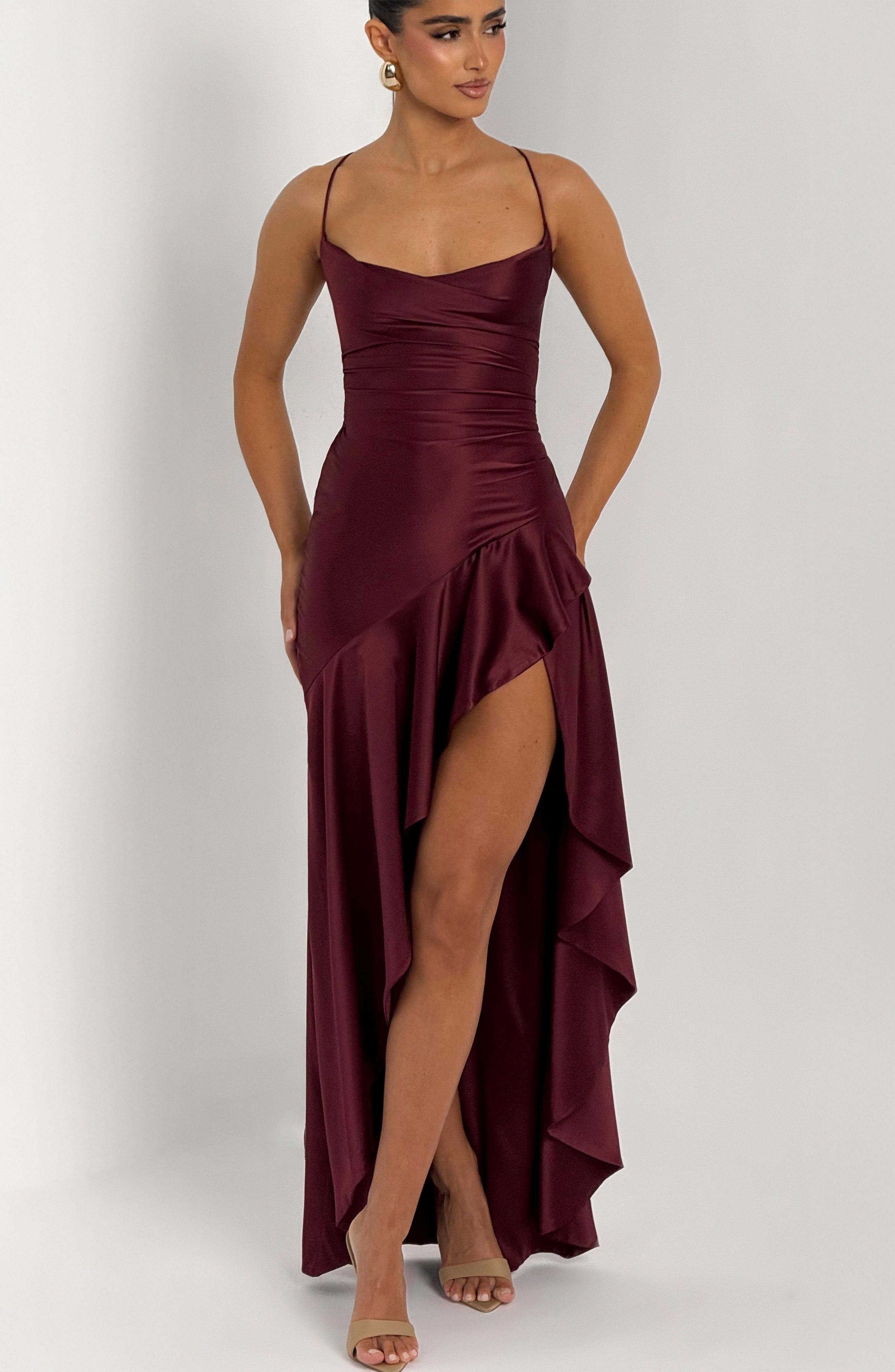 Samira Maxi Dress - Cherry Lacquer - Napalia