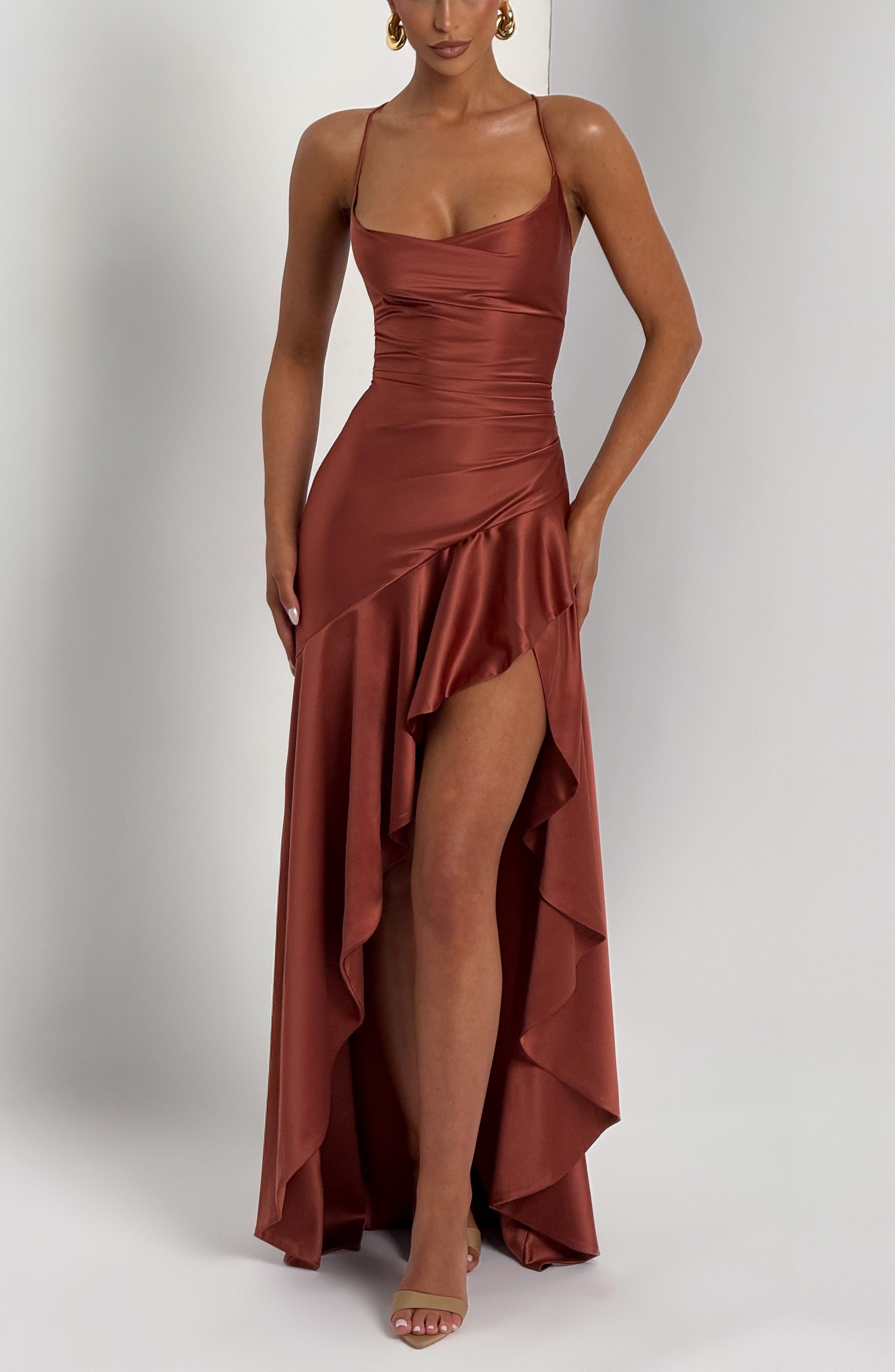 Samira Maxi Dress - Rust - Napalia