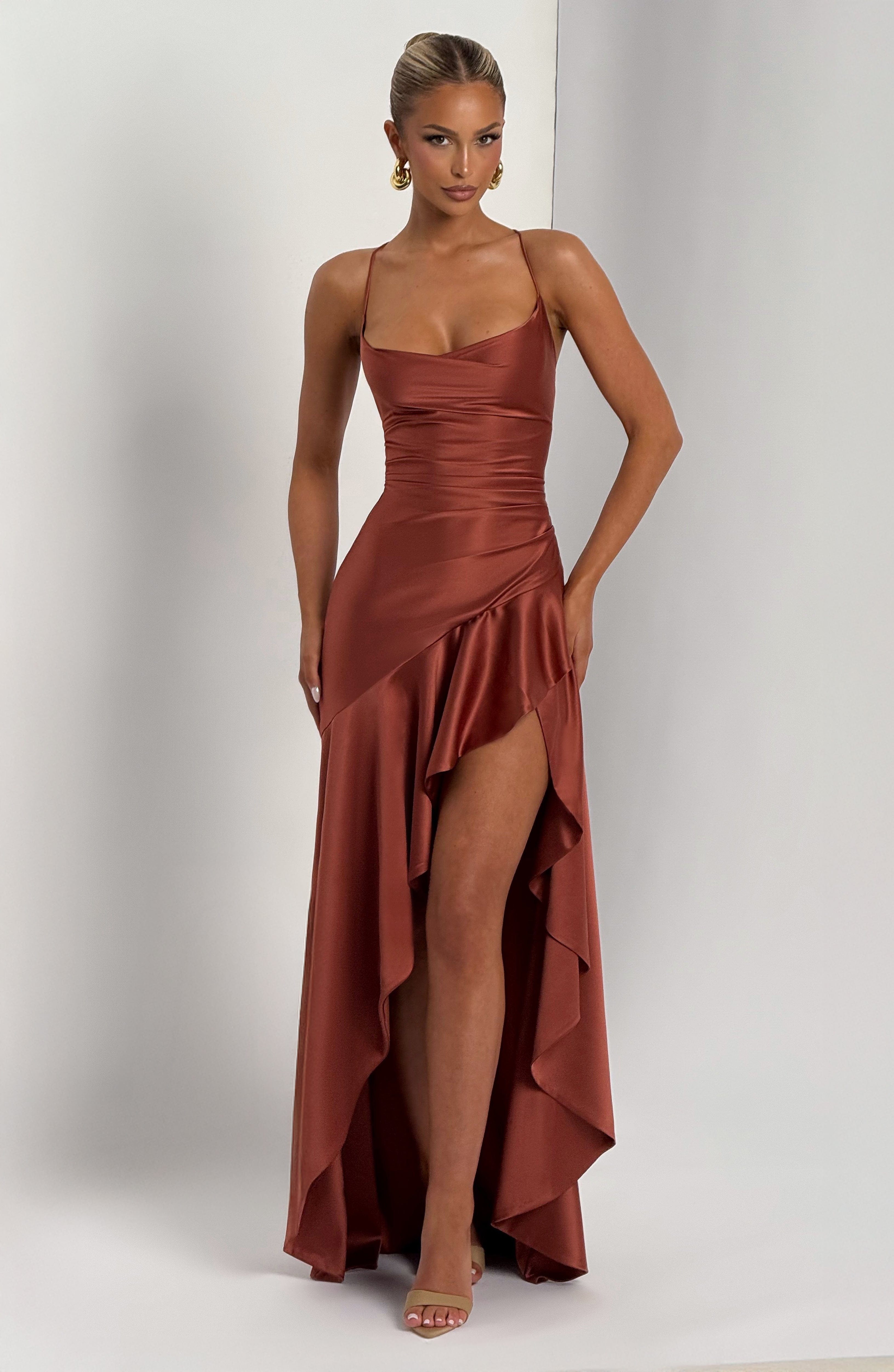 Samira Maxi Dress - Rust - Napalia