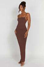 Sanya Maxi Dress - Chocolate - Napalia