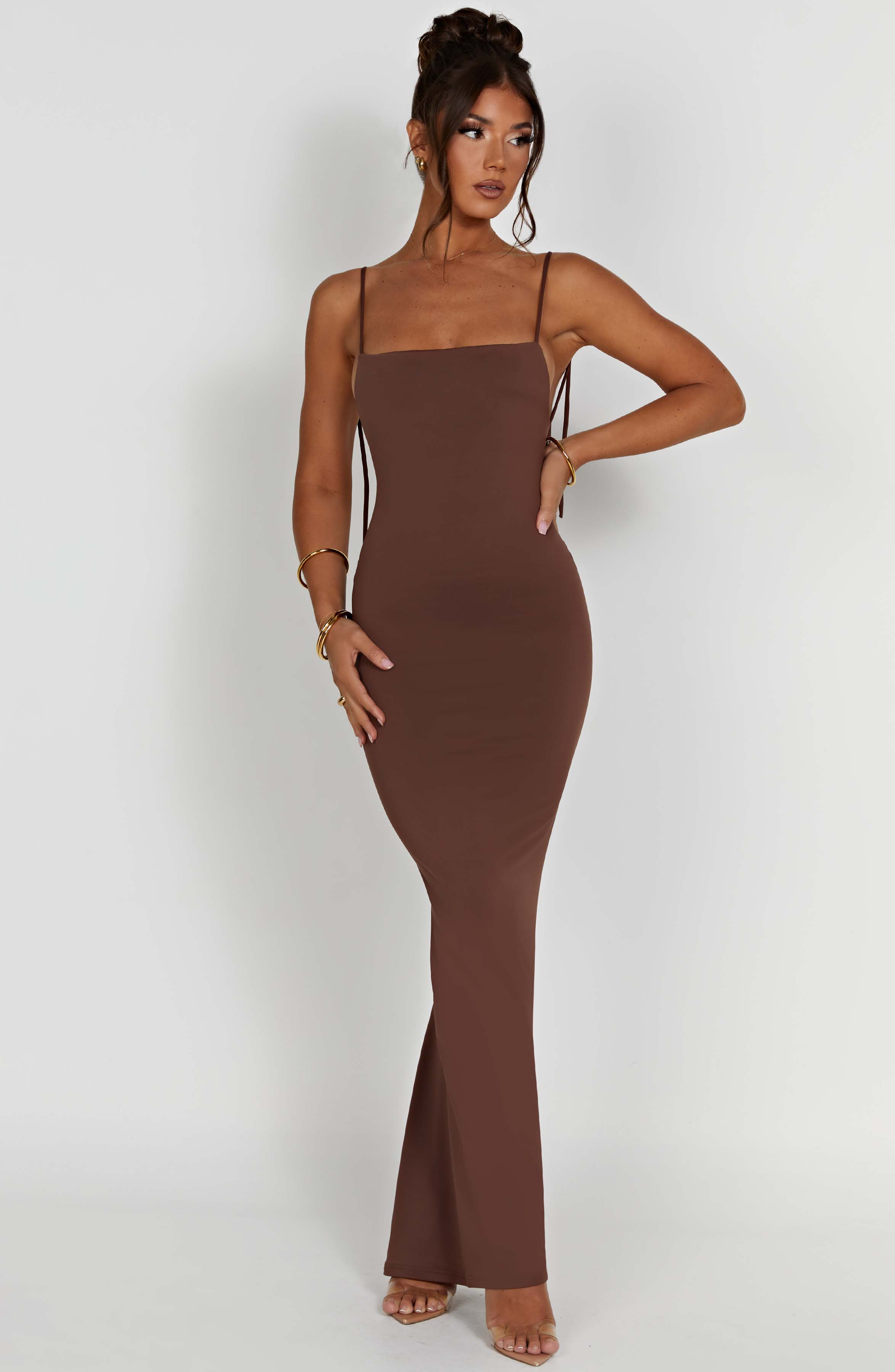 Sanya Maxi Dress - Chocolate - Napalia