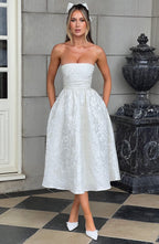 Saoirse Midi Dress - Ivory - Napalia