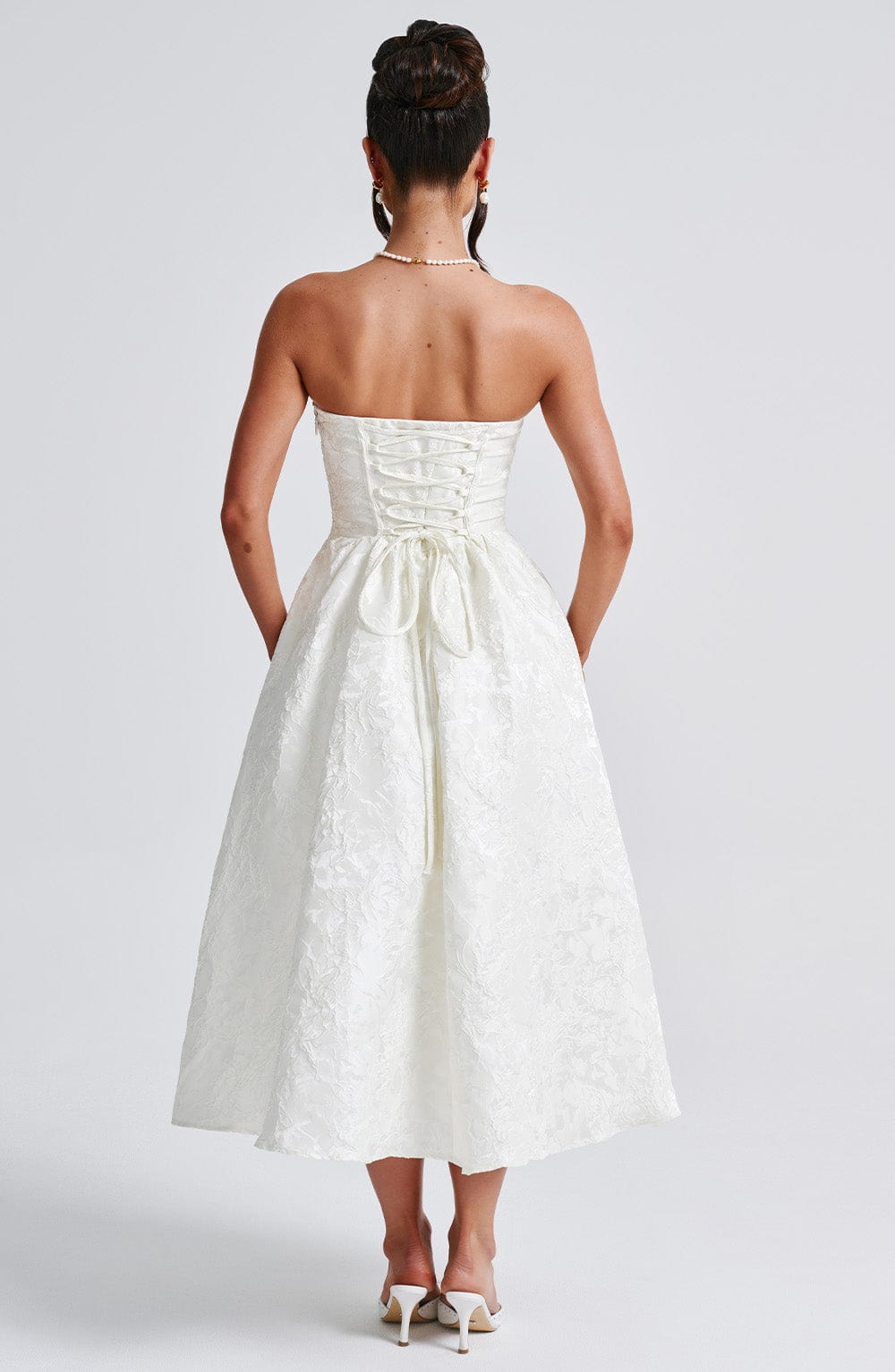 Saoirse Midi Dress - Ivory - Napalia