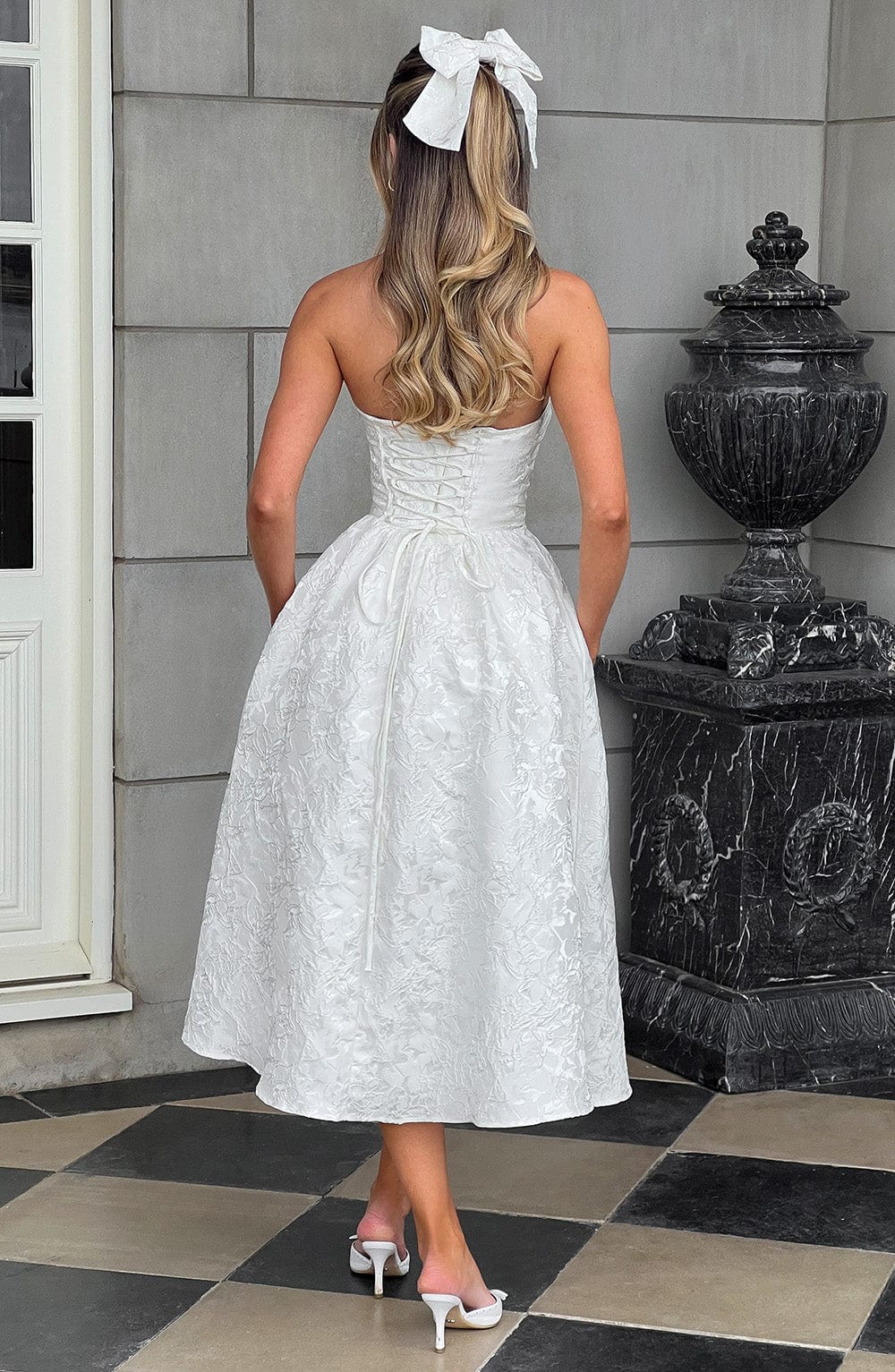 Saoirse Midi Dress - Ivory - Napalia
