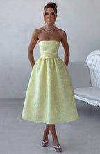 Saoirse Midi Dress - Lemon - Napalia