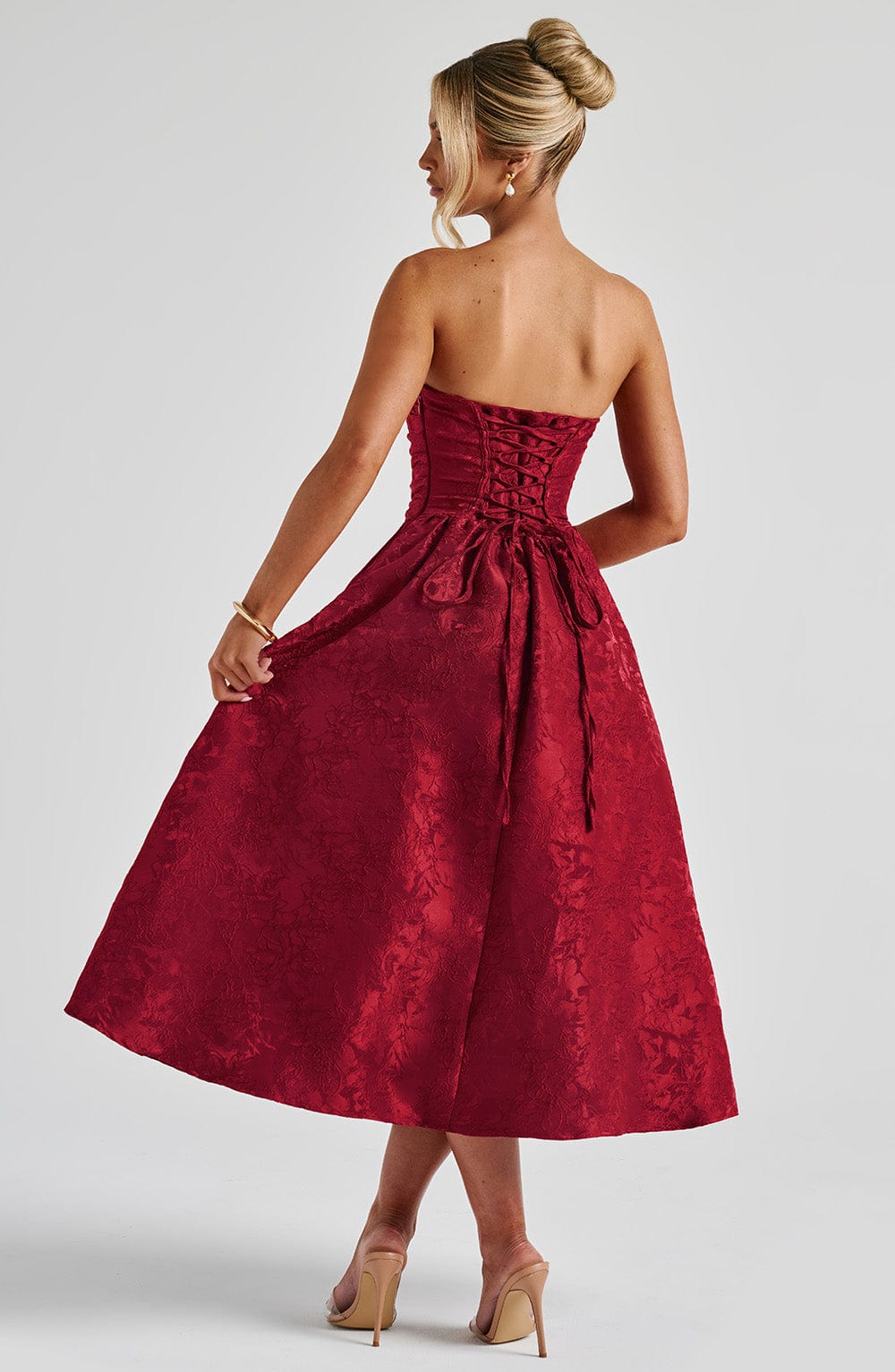Saoirse Midi Dress - Red - Napalia