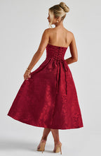 Saoirse Midi Dress - Red - Napalia