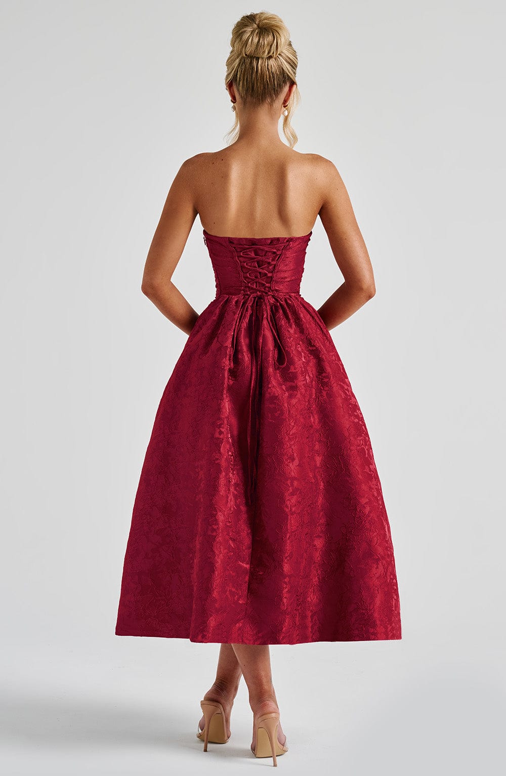 Saoirse Midi Dress - Red - Napalia