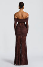 Sauline Maxi Dress - Plum Brown - Napalia