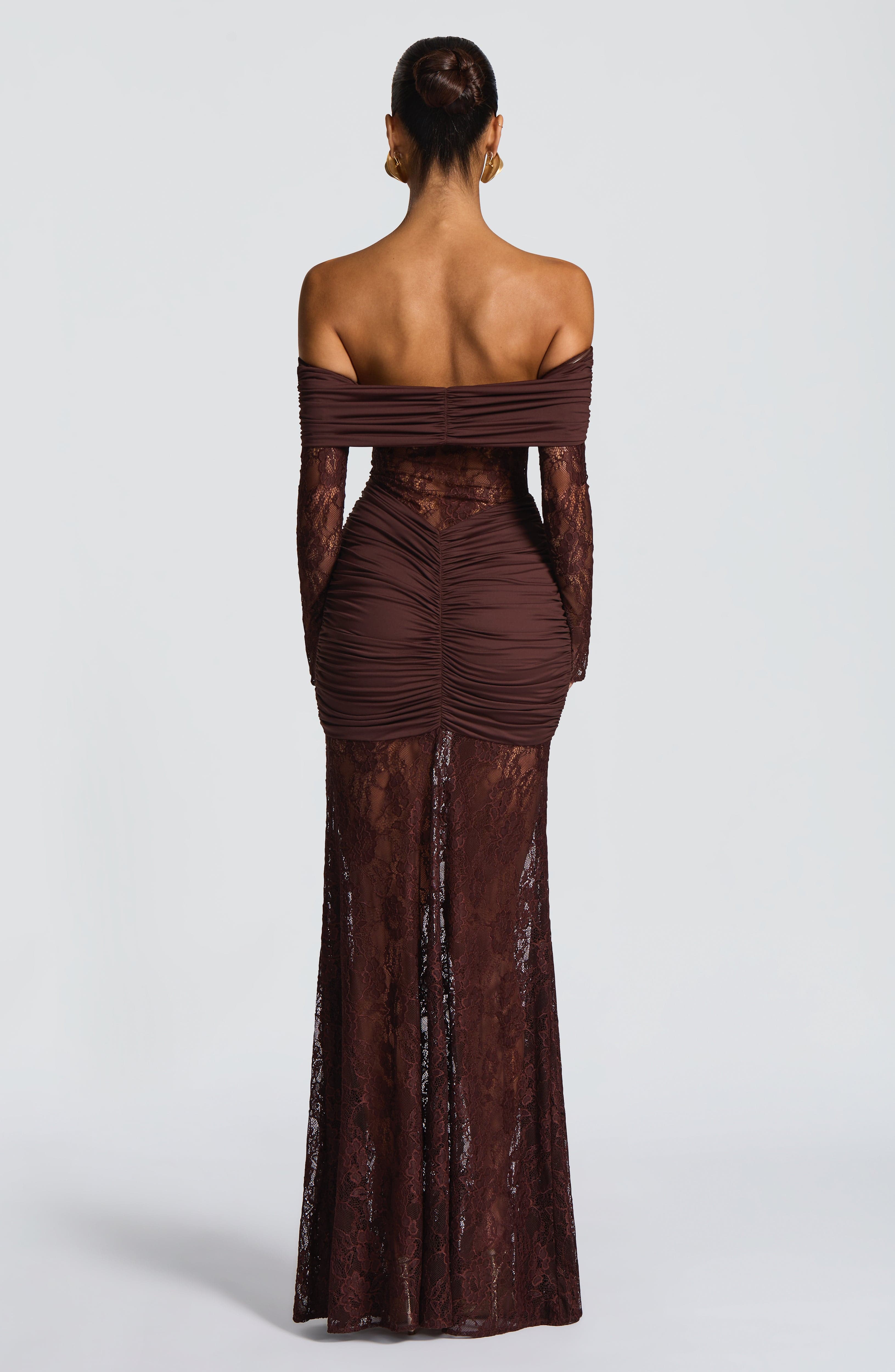Sauline Maxi Dress - Plum Brown - Napalia