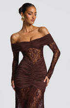 Sauline Maxi Dress - Plum Brown - Napalia