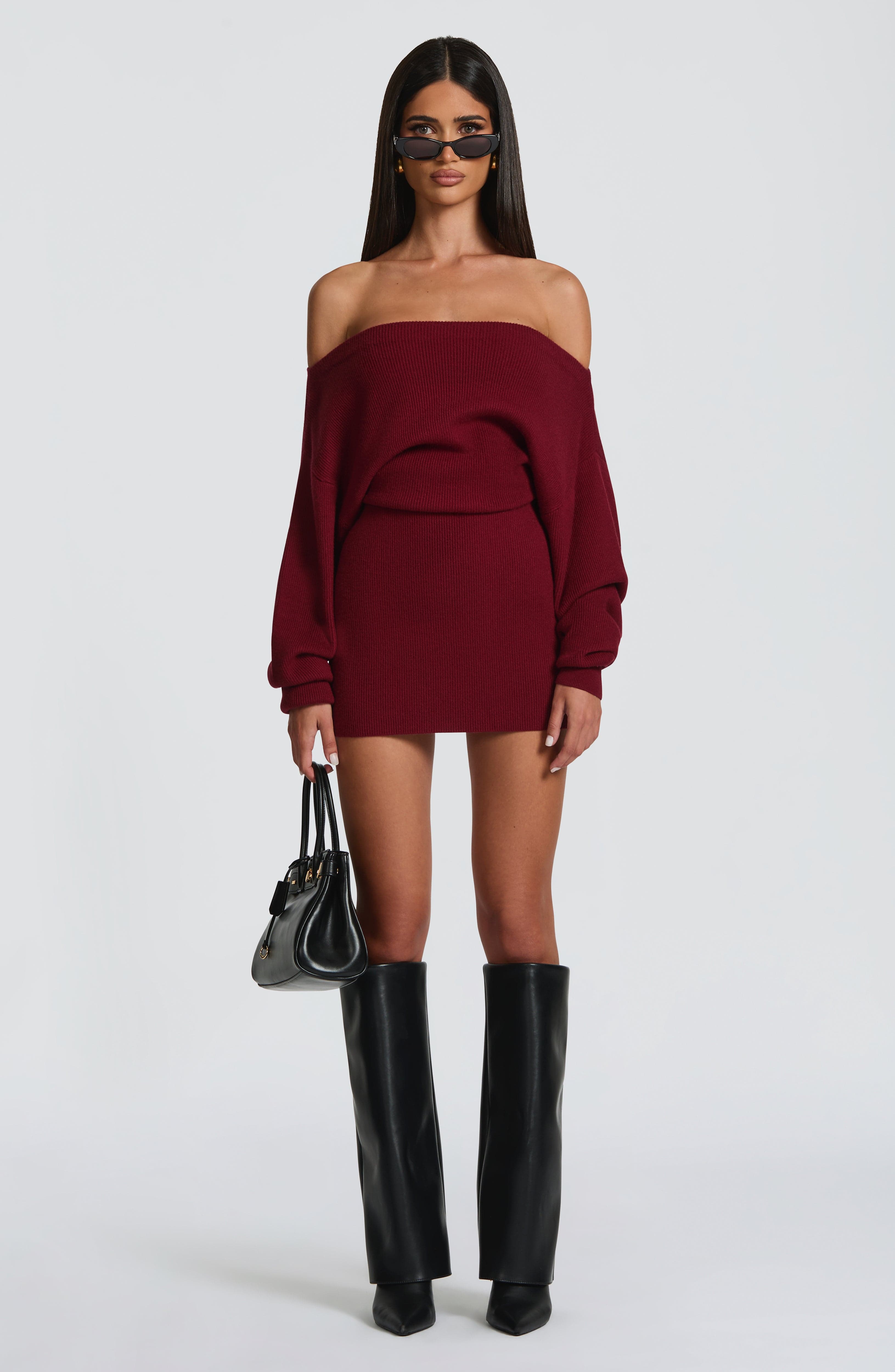 Sawyer Mini Dress - Burgundy - Napalia