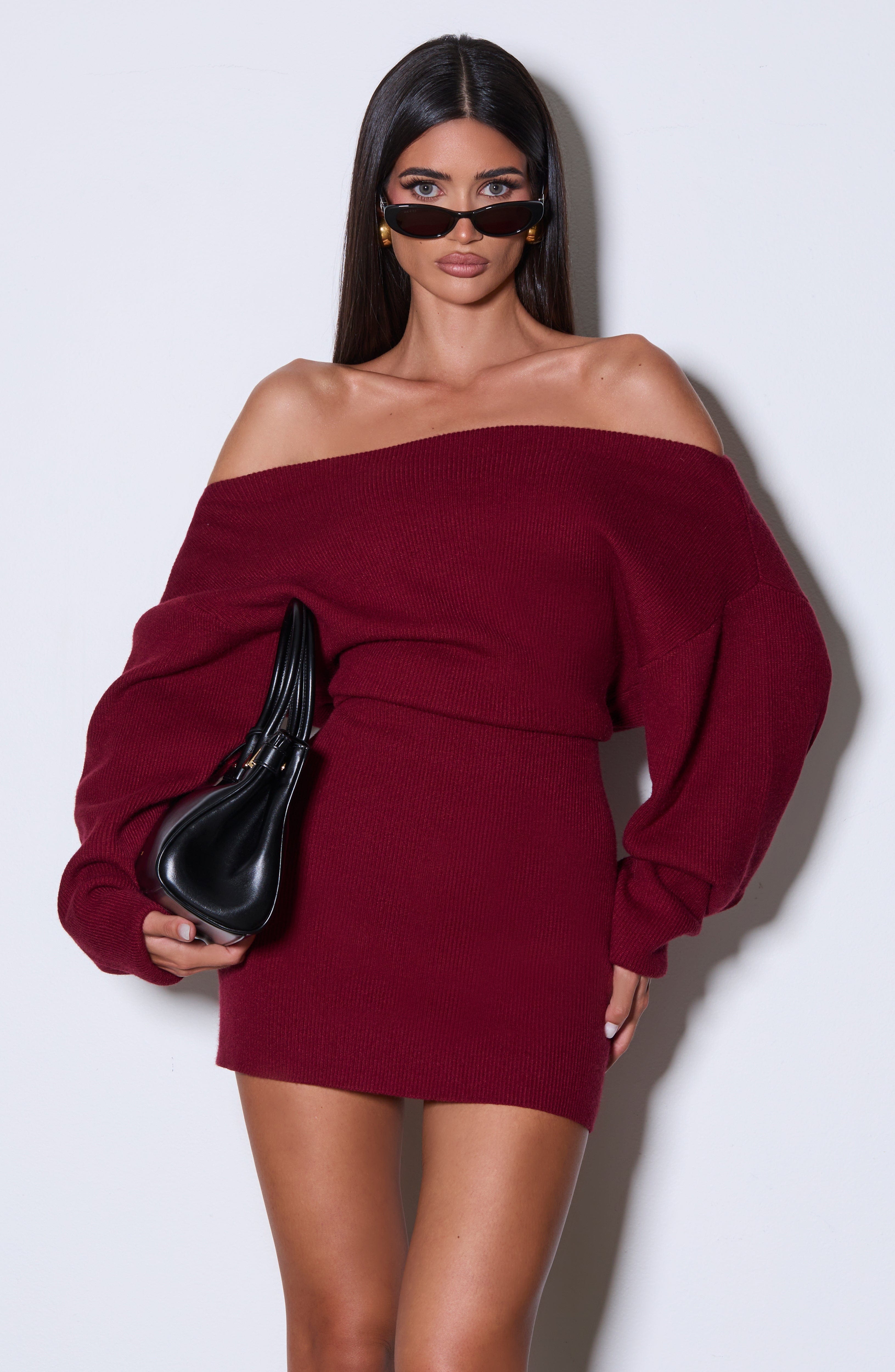 Sawyer Mini Dress - Burgundy - Napalia