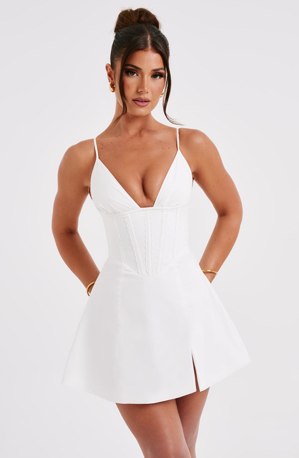 Sela Mini Dress - Ivory - Napalia