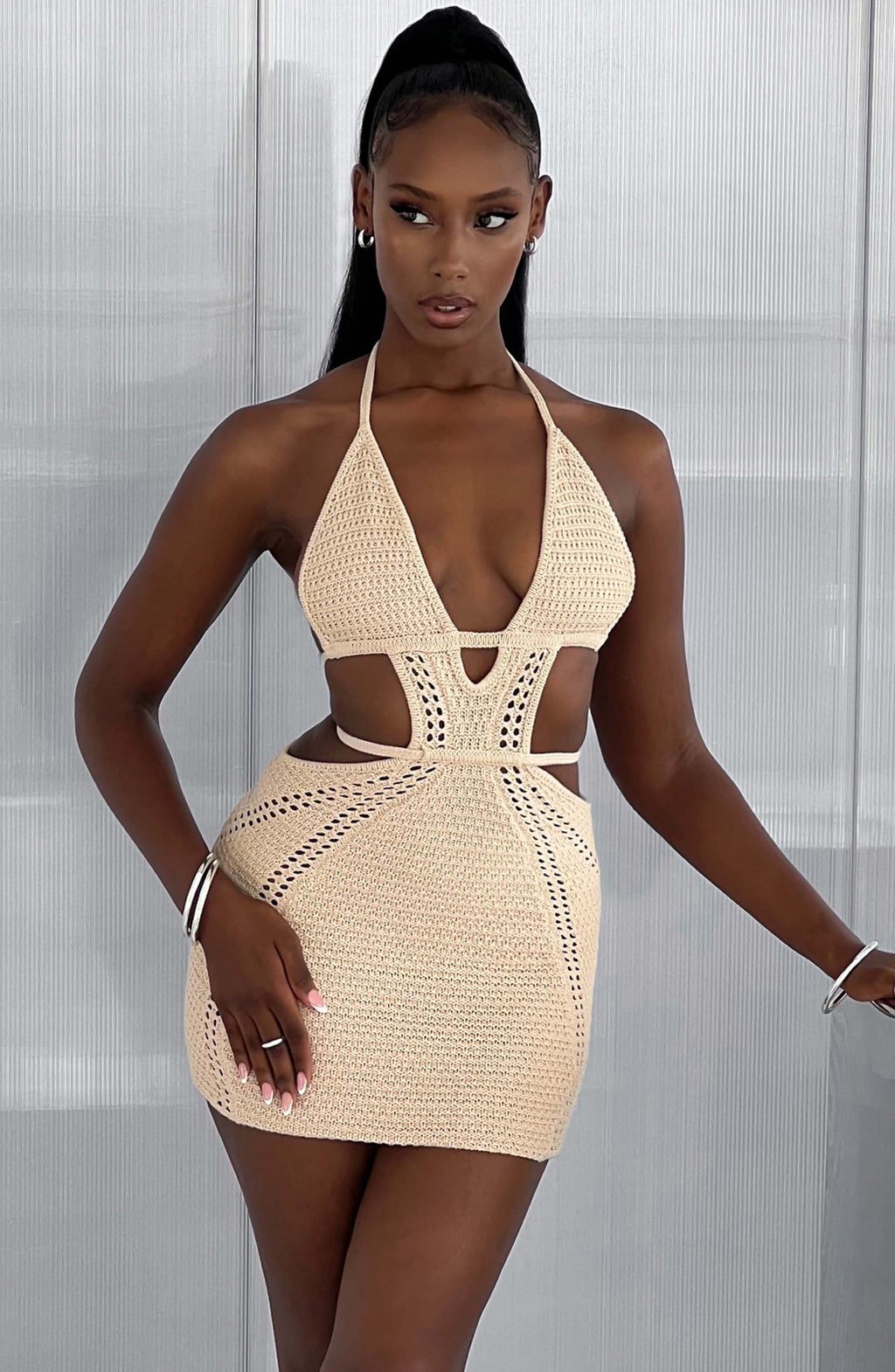 Selena Mini Dress - Cream - Napalia
