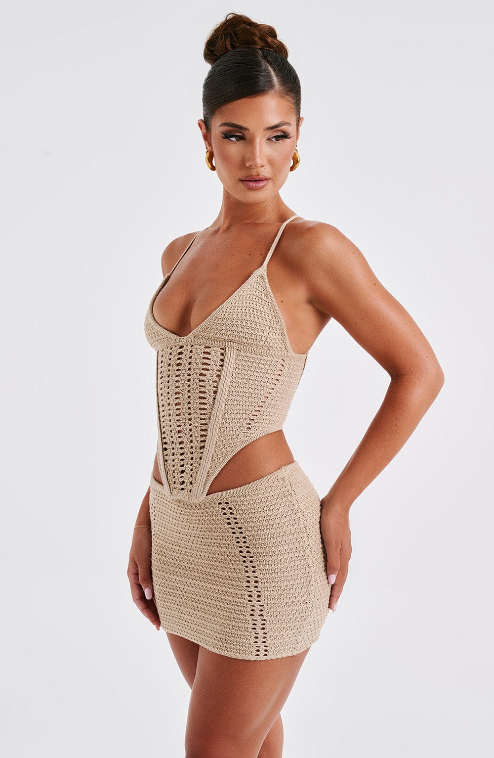 Selma Mini Skirt - Beige - Napalia