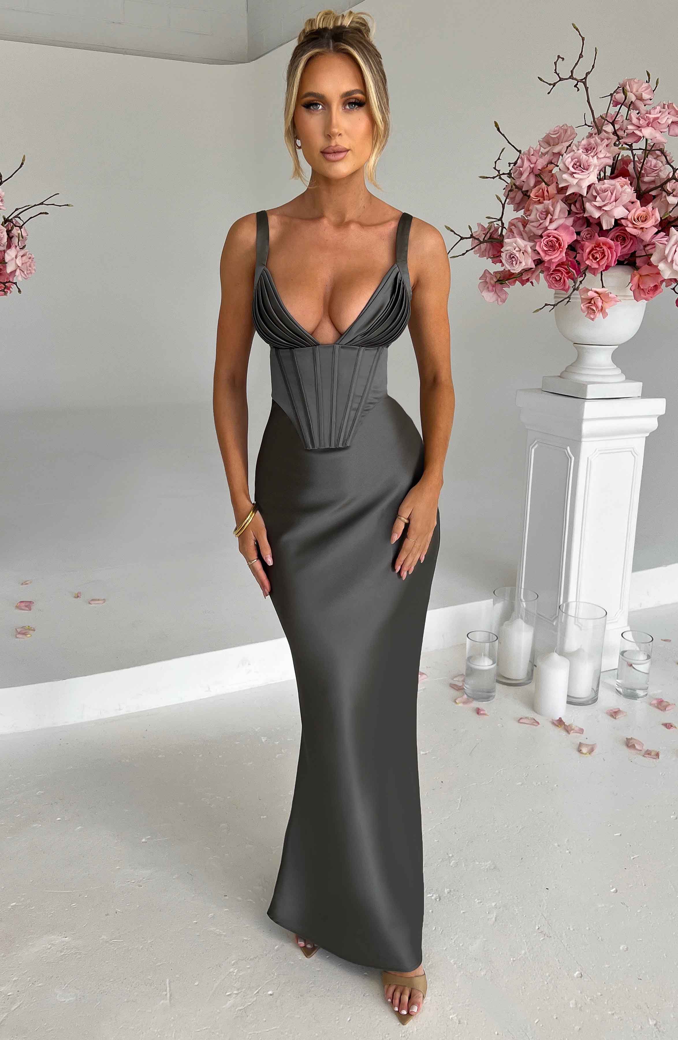 Shae Maxi Dress - Charcoal - Napalia