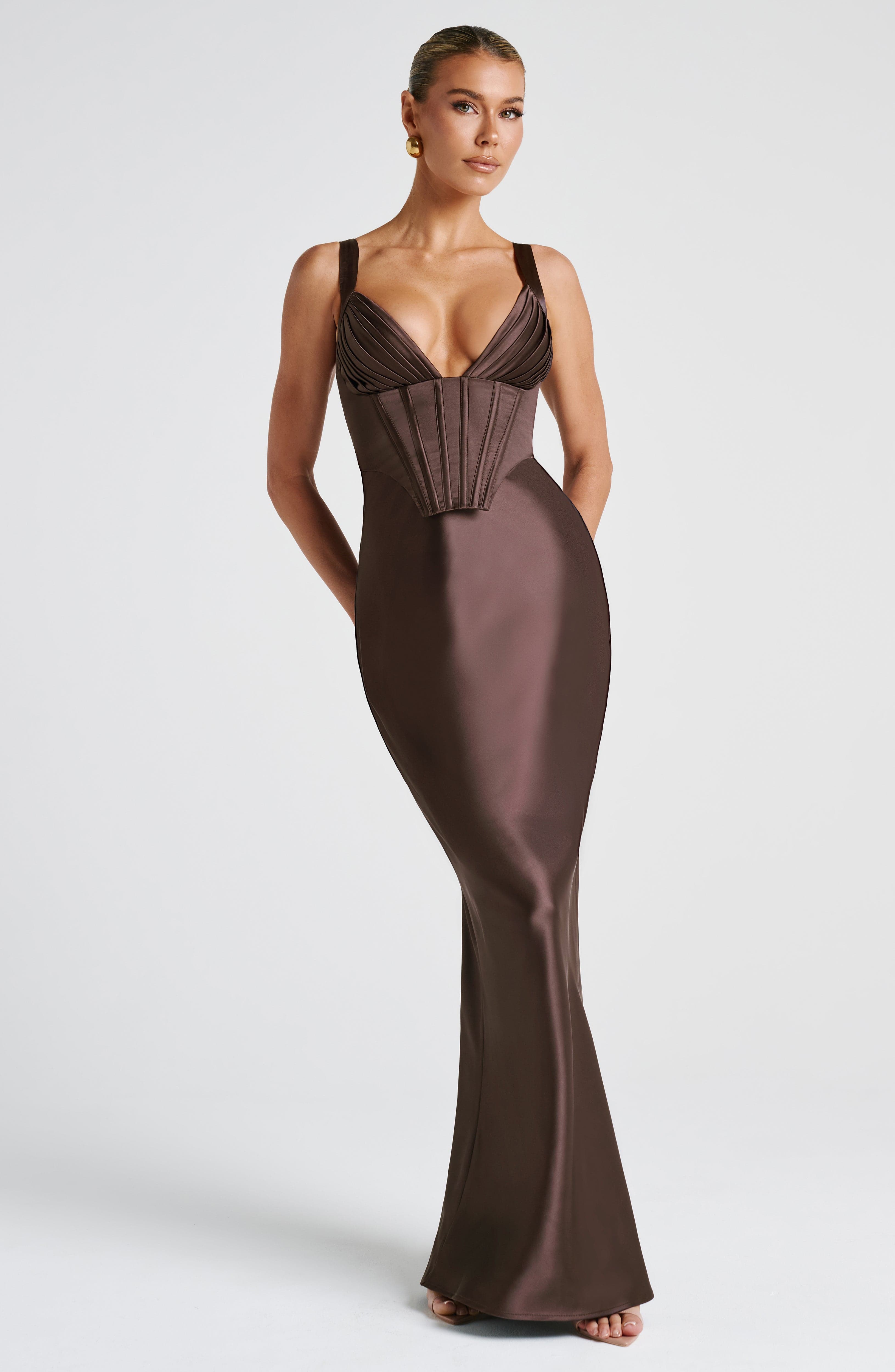 Shae Maxi Dress - Plum Brown - Napalia