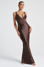 Shae Maxi Dress - Plum Brown - Napalia