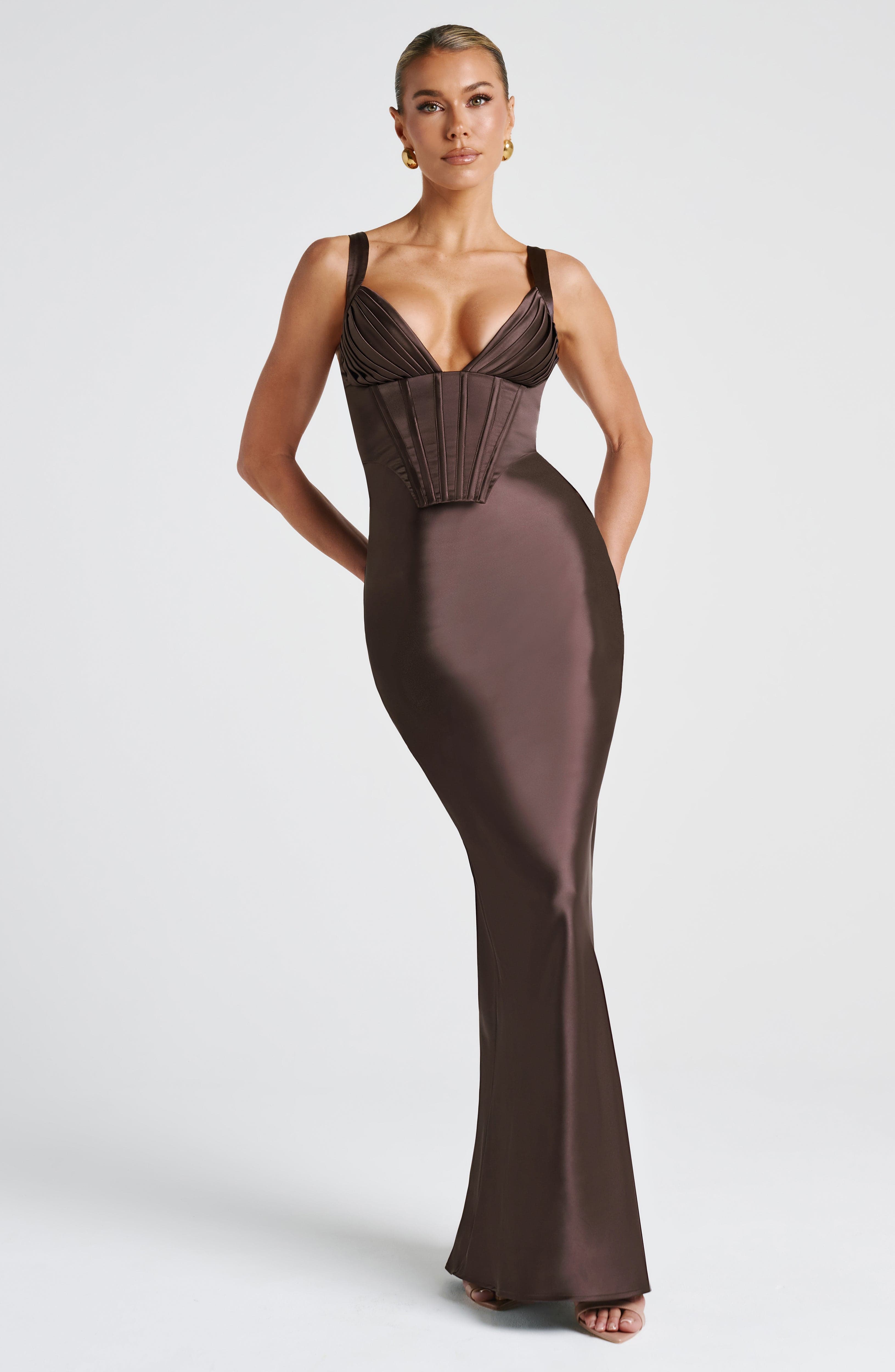 Shae Maxi Dress - Plum Brown - Napalia