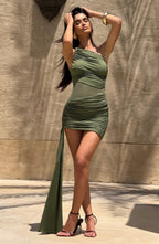 Shazia Mini Dress - Khaki - Napalia