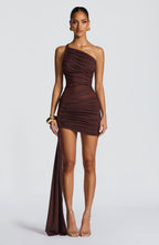 Shazia Mini Dress - Plum Brown - Napalia