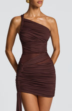 Shazia Mini Dress - Plum Brown - Napalia