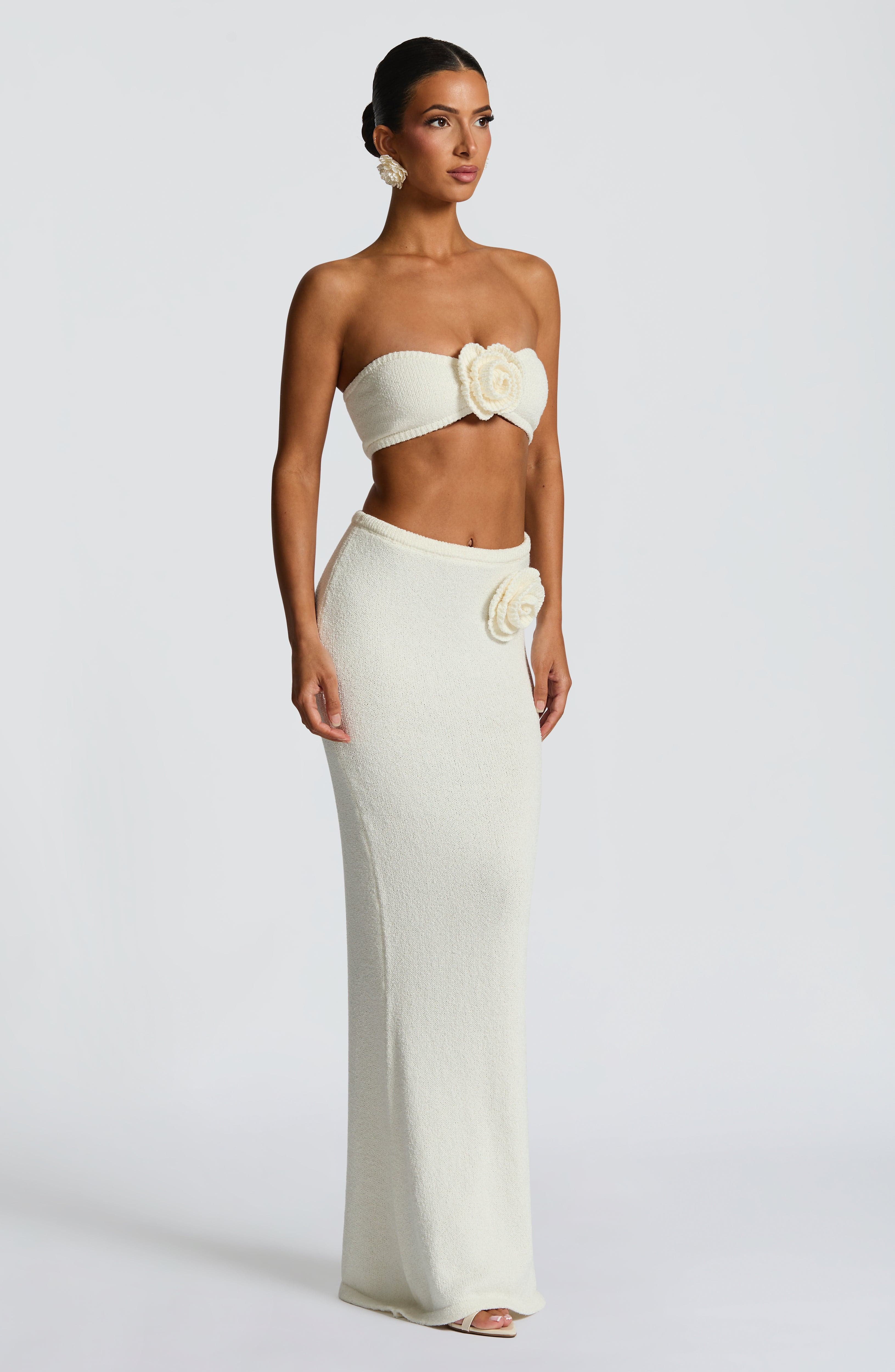 Sola Maxi Skirt - Ivory - Napalia