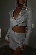 Stefania Mini Skirt - White Gold Sparkle - Napalia
