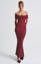 Stephanie Maxi Dress - Burgundy - Napalia