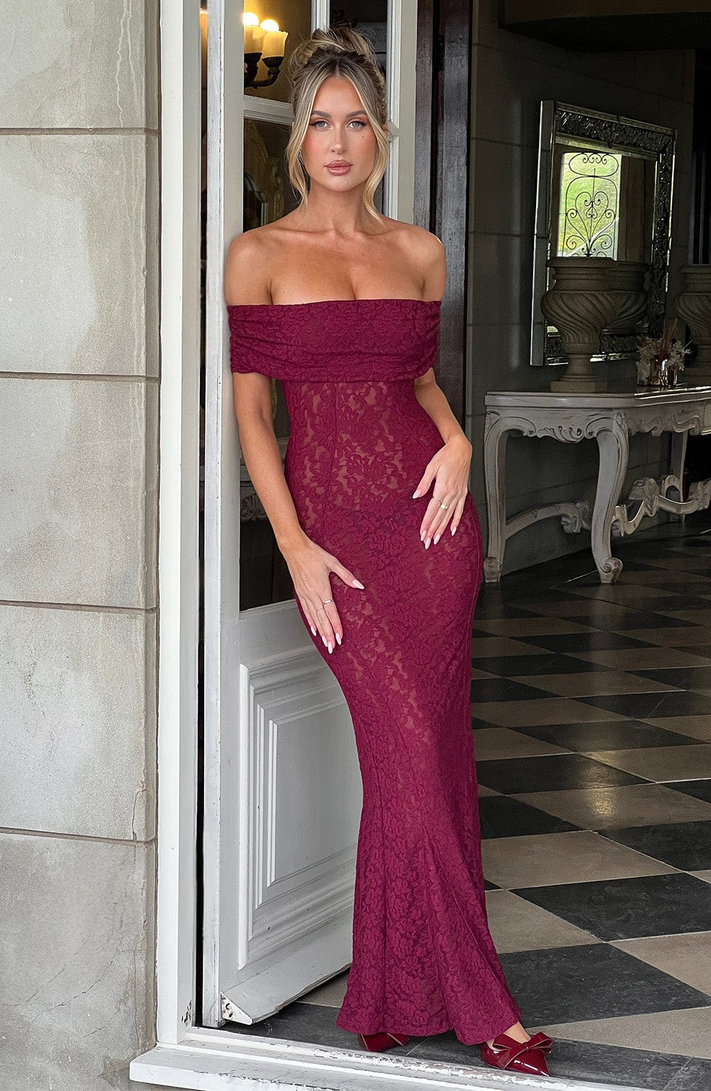 Stephanie Maxi Dress - Burgundy - Napalia