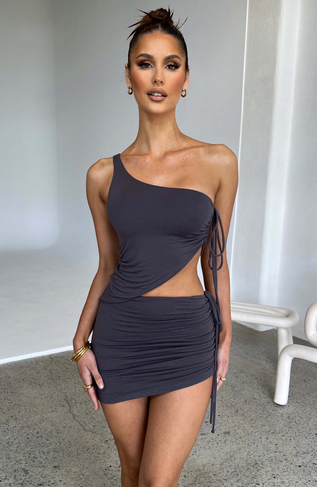 Stormi Mini Skirt - Charcoal - Napalia