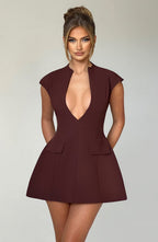 Suri Mini Dress - Brown - Napalia