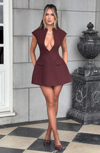 Suri Mini Dress - Brown - Napalia