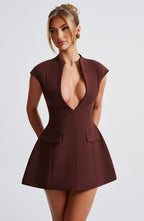 Suri Mini Dress - Brown - Napalia