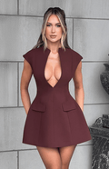 Suri Mini Dress - Brown - Napalia