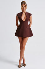 Suri Mini Dress - Brown - Napalia