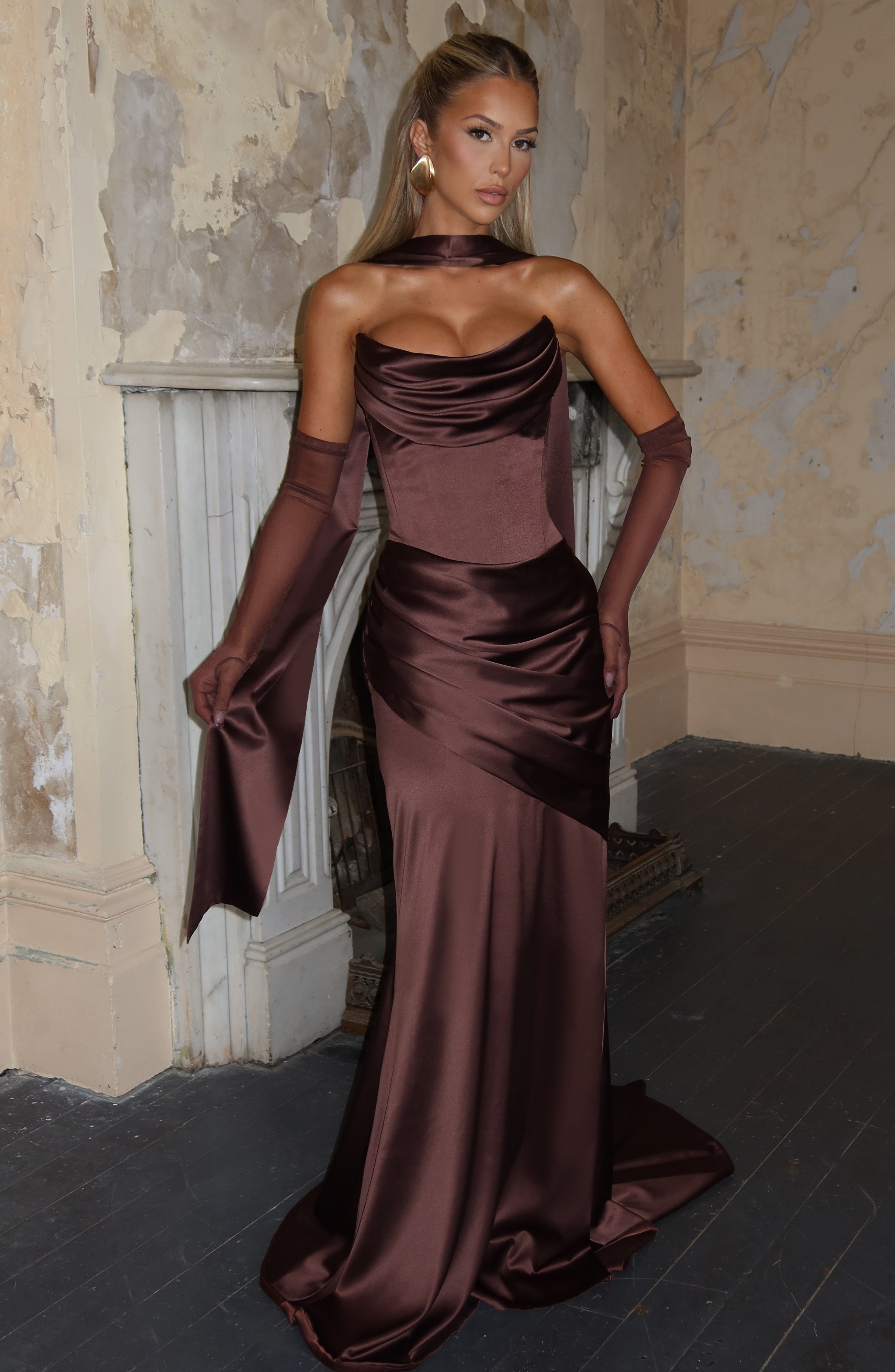 Sybil Scarf - Plum - Brown - Napalia