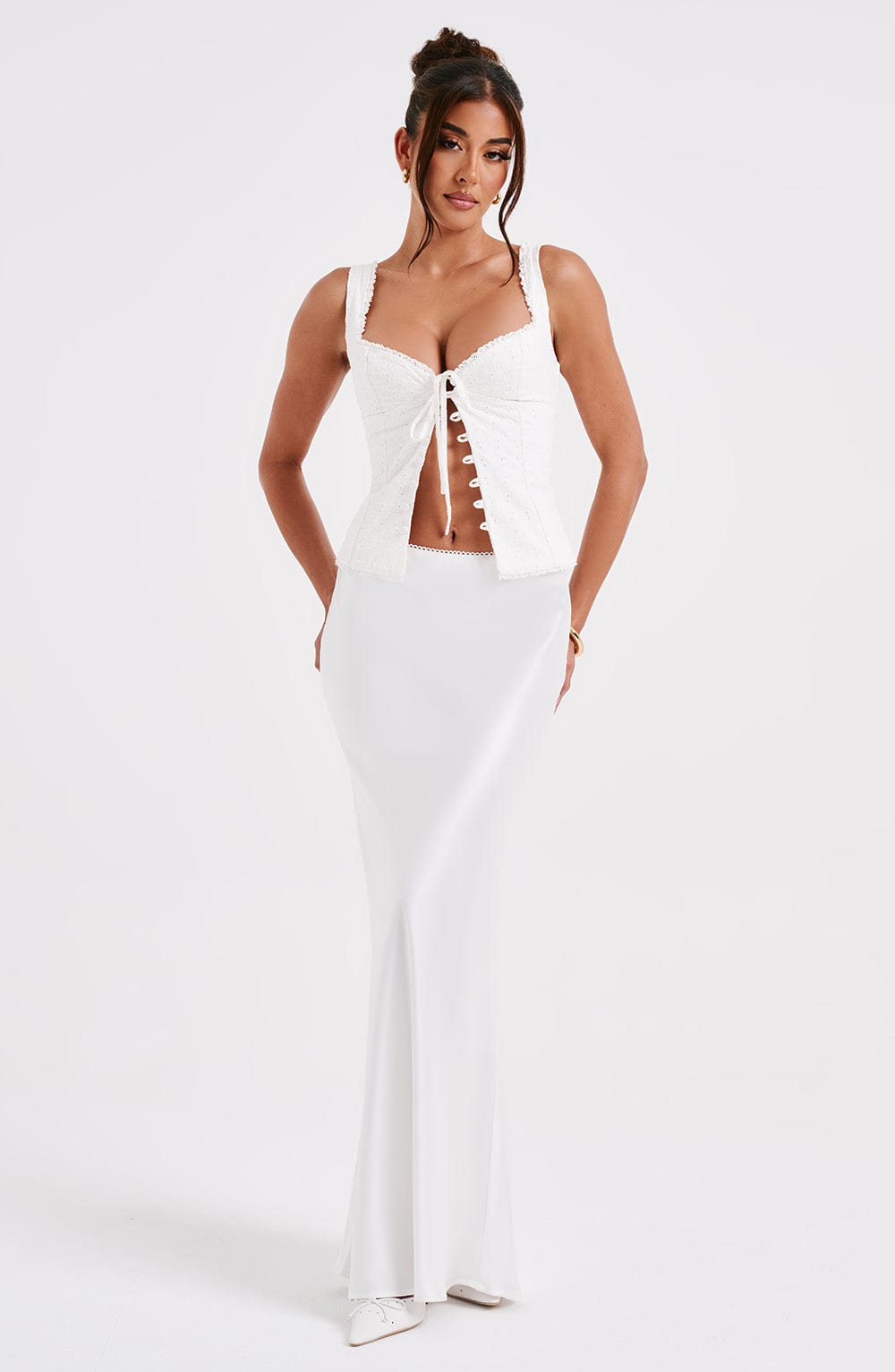 Sydney Maxi Skirt - Ivory - Napalia