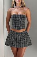 Tabitha Mini Skirt - Black/White - Napalia
