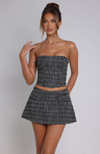 Tabitha Mini Skirt - Black/White - Napalia