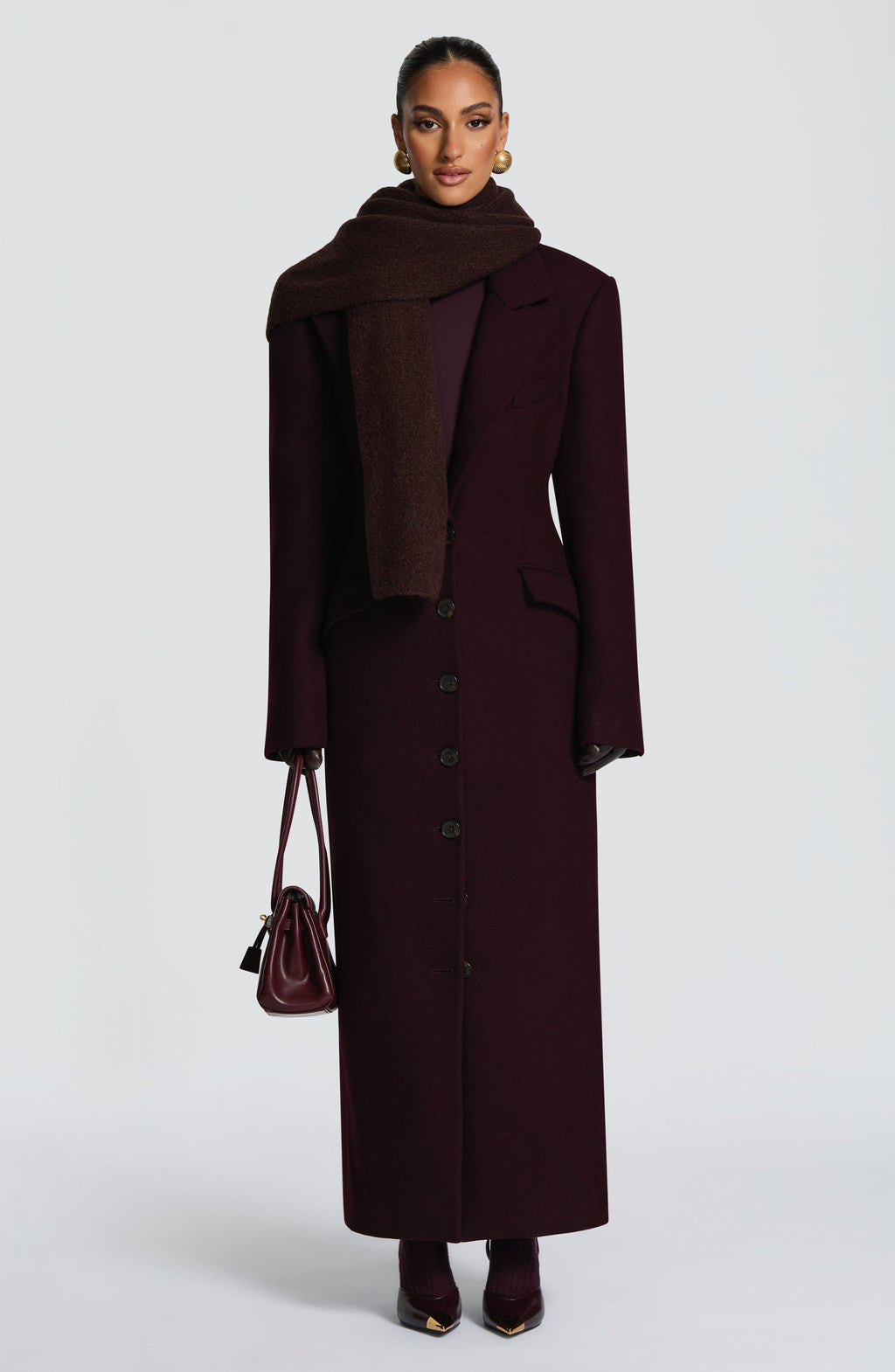 Talin Scarf - Plum Brown - Napalia