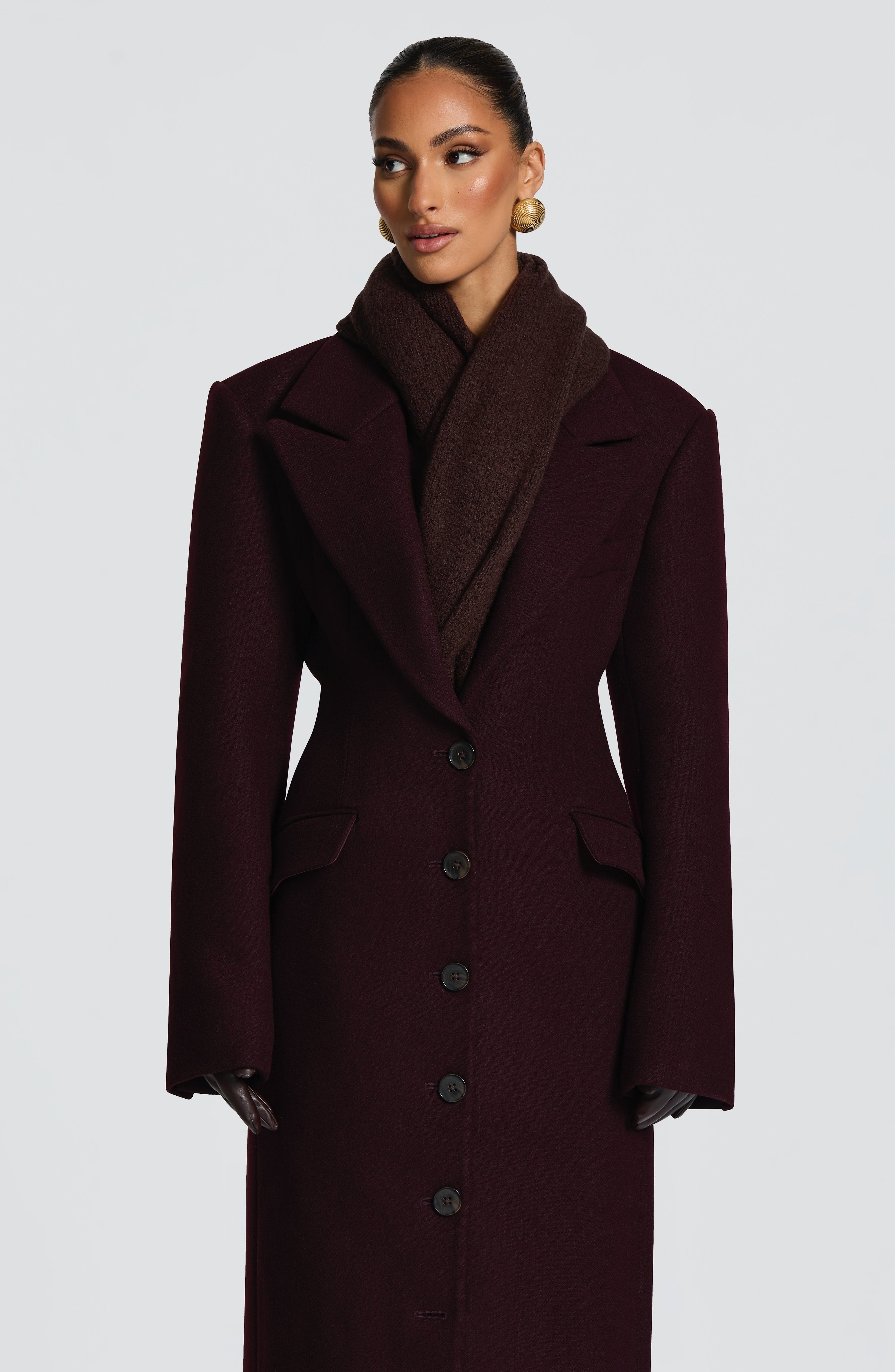 Talin Scarf - Plum Brown - Napalia