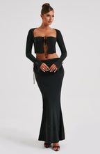 Tana Maxi Skirt - Black - Napalia