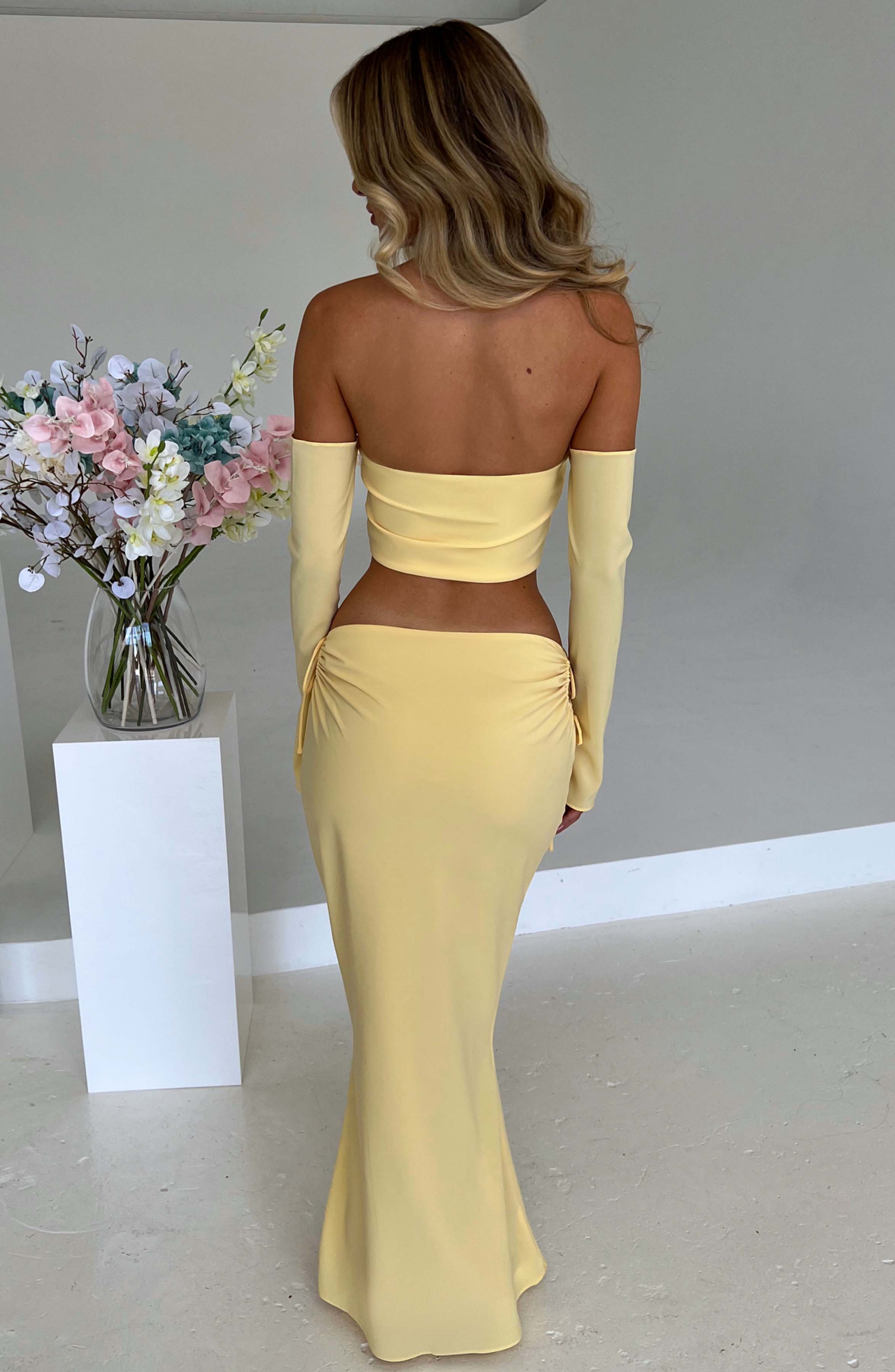 Tana Maxi Skirt - Lemon - Napalia
