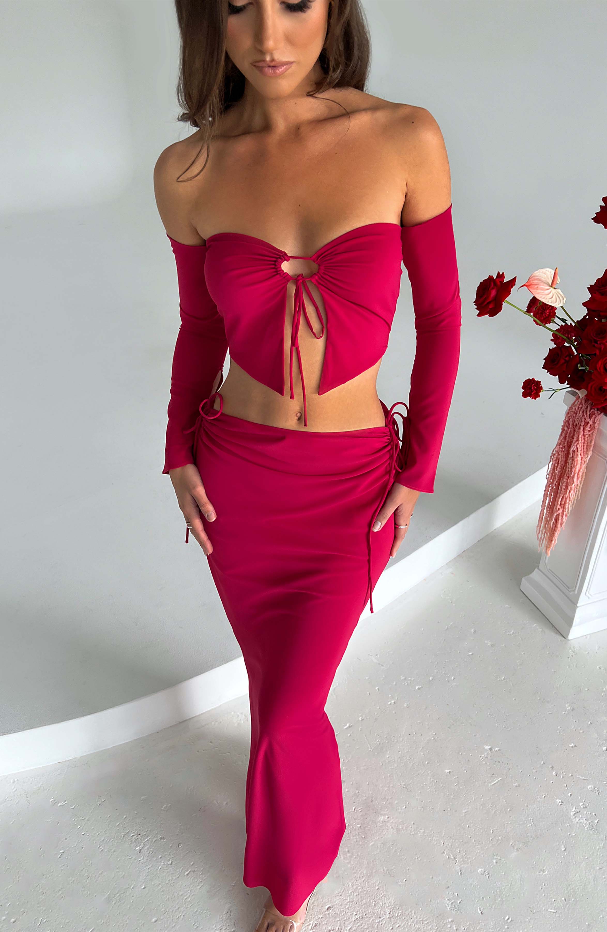 Tana Maxi Skirt - Pink - Napalia