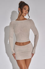 Tani Mini Skirt - Nude - Napalia