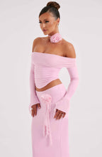 Tilli Floral Neck Tie - Pink - Napalia
